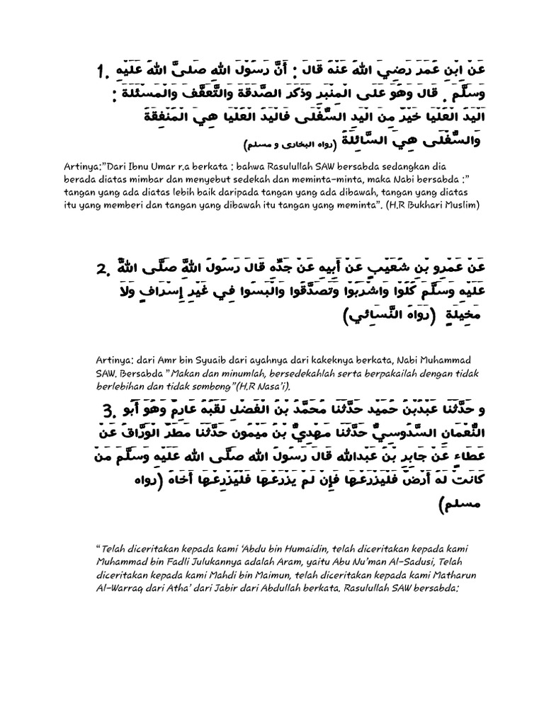 Hadis-Hadis Untuk UAS | PDF