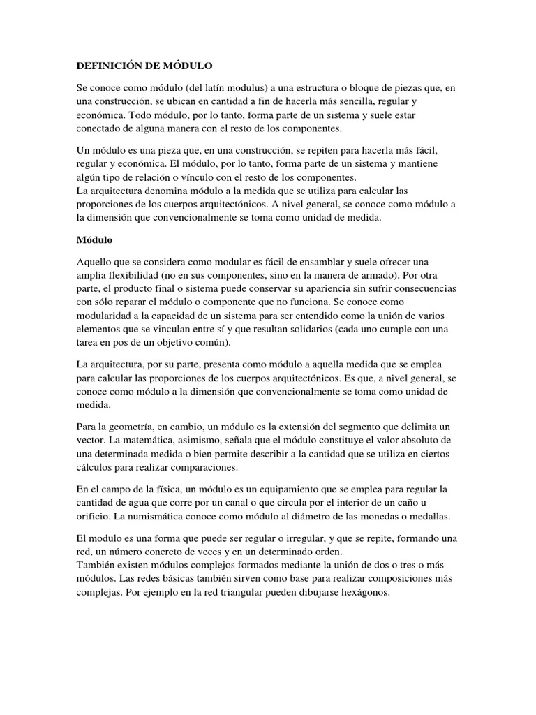 Definición de Módulo | PDF | Cantidad | Vector Euclidiano