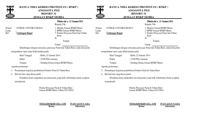 Undangan Rapat Natal | PDF
