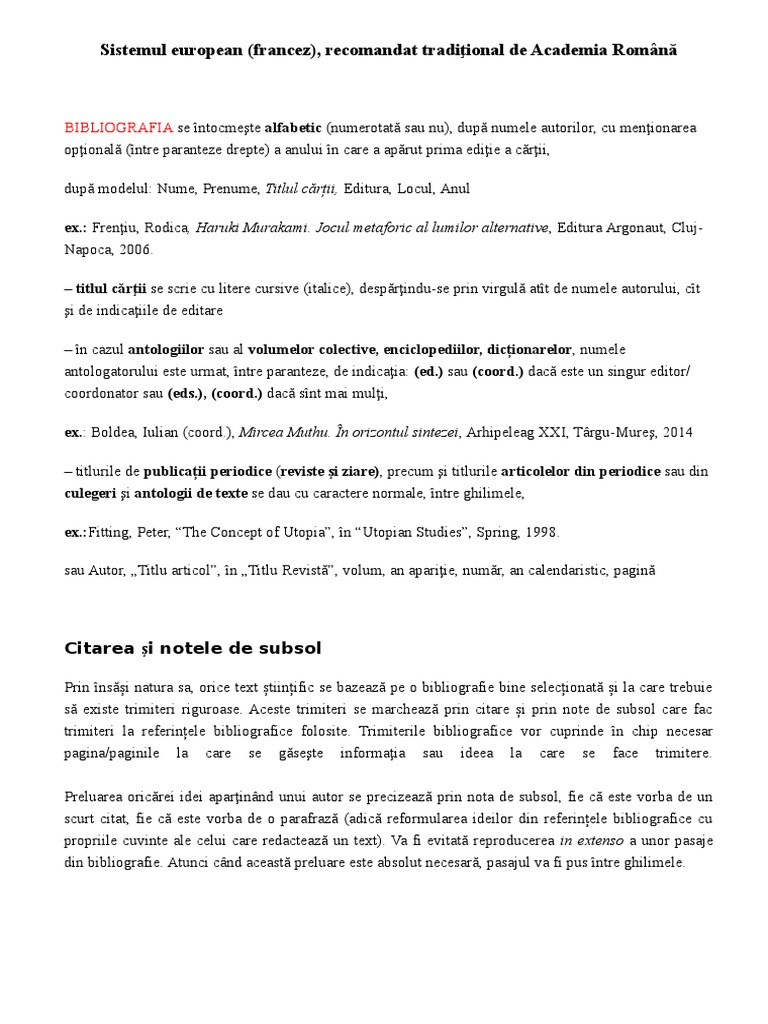 Teza Licenta - Bibliografie - Note de Subsol | PDF