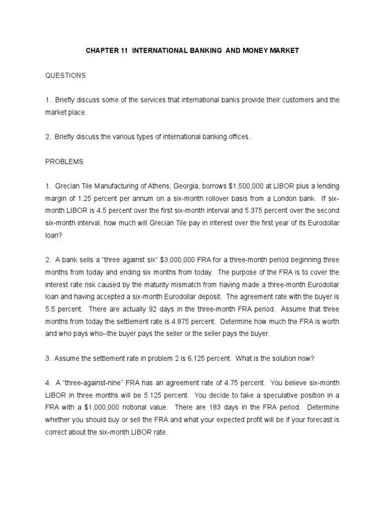 Ch11 Questions | PDF | Finance et gestion monétaire