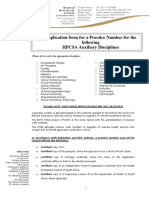Application Form For HPCSA Auxiliary Disciplines PDF