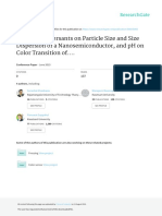 Effect of Dispersants On Particle Size and Size Dispersion of A Nanosemiconductor, and PH On Color Transition Of...