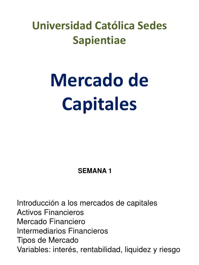 Introducción al Mercado de Capitales | PDF | Compartir (Finanzas) | Bolsa