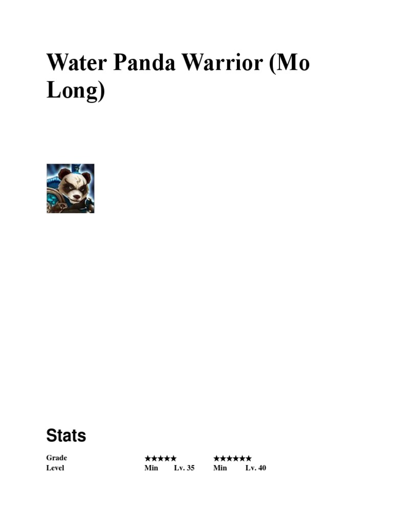 Water Panda Warrior | PDF | Leisure | Sports