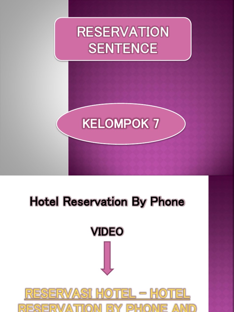 Reservation Sentence Kelompok 7 PDF