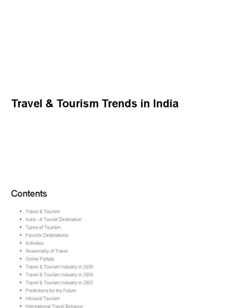 Tourism Industry India Pdf Travel