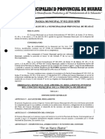 Municipalidad Provincial de Huaraz: "Año de Fa "Diversification "Productivay Def "Tortafecimiento de Fa "Educación "