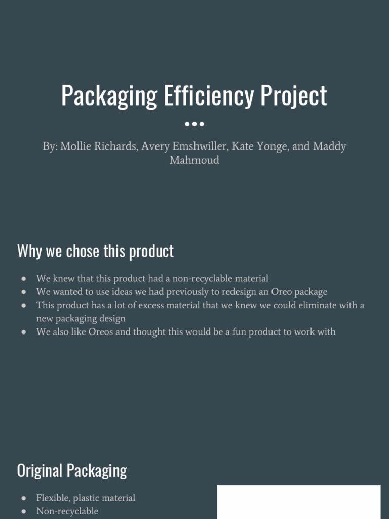 Packaging Efficiency Project Pdf Packaging And Labeling Nature
