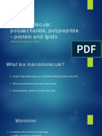 Macromolecule: Polysacharide, Polypeptide - Protein and Lipids
