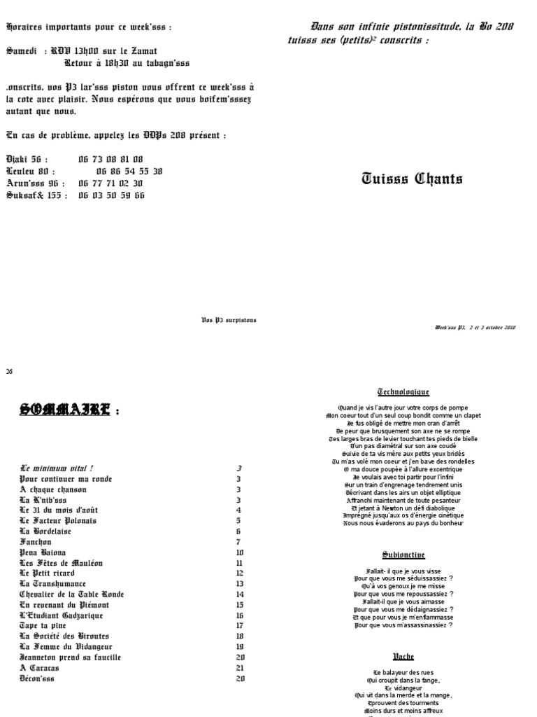 Week'sss de Chants et Traditions | PDF | Enseignement des mathématiques