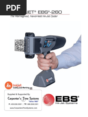 Ebs 260 Handjet Portable Printer Datasheet Brochure