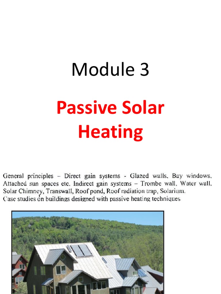 Passive Solar Heating Techniques Explained | PDF | Solar Energy ...