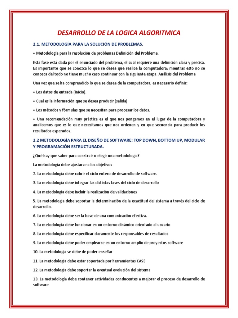 Desarrollo de Lógica Algorítmica | PDF | Algoritmos | Programa de ...