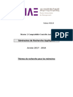 Thèmes Proposés de Recherche Appliquée Pour Les Mémoires 2017 2018 PDF