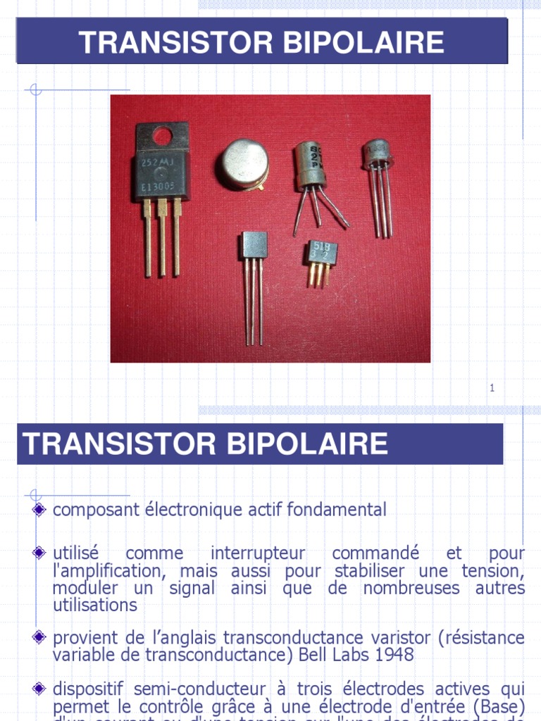 Transistors PDF Transistor bipolaire Transistor