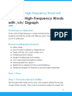 Lesson 2: High Frequency Words With /CH/ Digraph