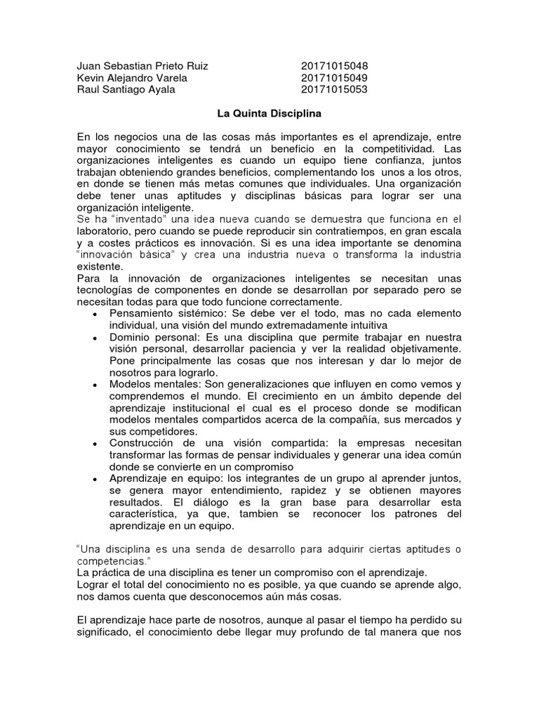 La Quinta Disciplina