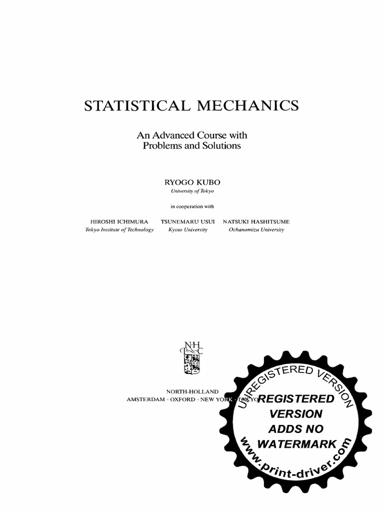 KUBO STATISTICAL MECHANICS AN ADVANCED COURSE WITH PROBLEMS AND SOLUTIONS visual data 6