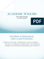 Academic Policies: Mrs. Pastora R. Rosale