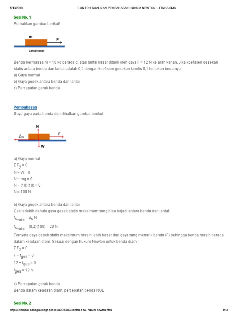 CONTOH SOAL DAN PEMBAHASAN HUKUM NEWTON _ FISIKA SMA.pdf