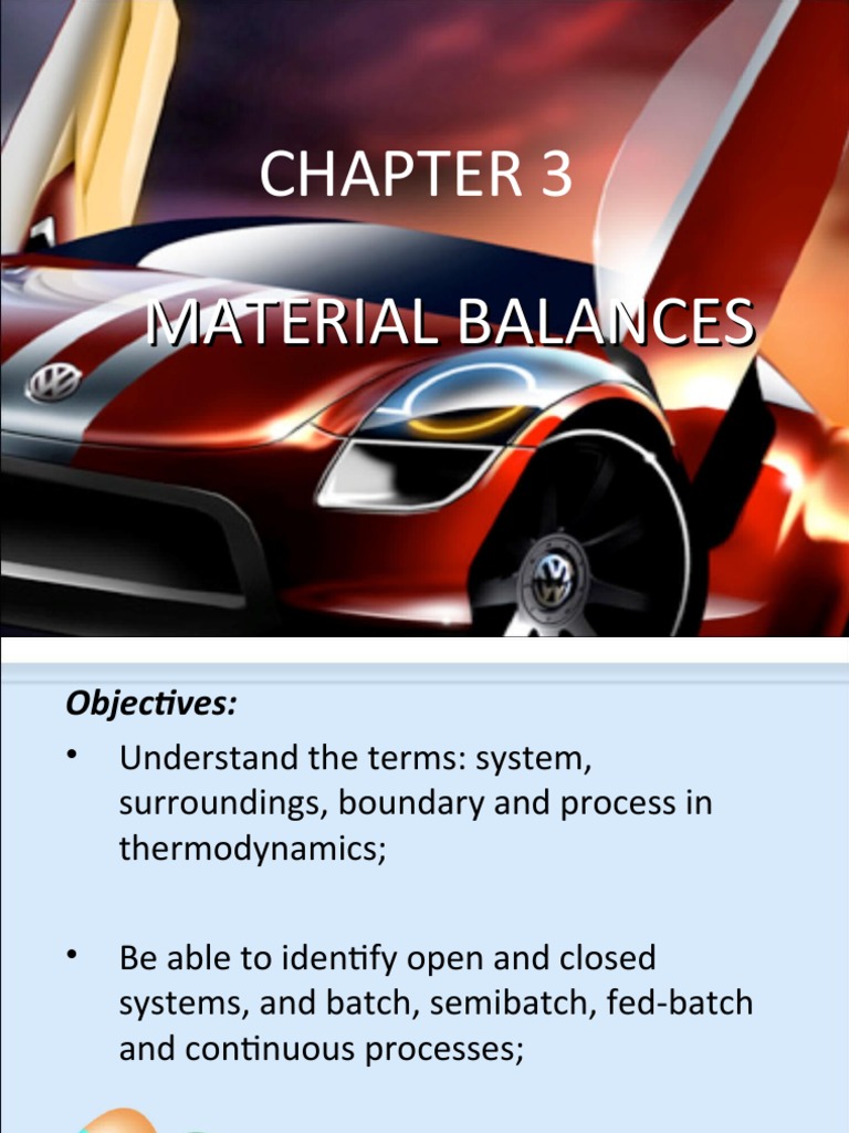 CHAPTER 3 (Material Balances) PDF Thermodynamics Stoichiometry