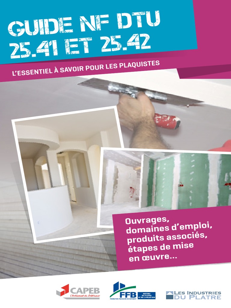Guide NF DTU 25.41 et 25.42 pour Plaquistes | PDF | Code de la ...