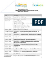 Draft Sessions-Plan 22 Feb. 2018, Hyderabad Marriott Hotel and Convention Centre, Hyderabad, Telangana