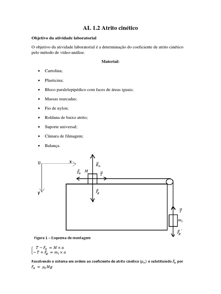 Determinação Do Coeficiente de Atrito Cinético | PDF | Massa ...