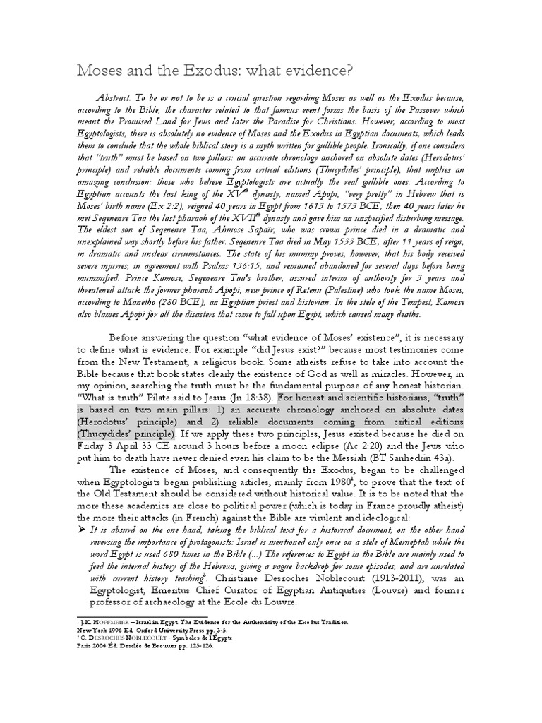 Moses-Evidence PDF | PDF | The Exodus | Writing