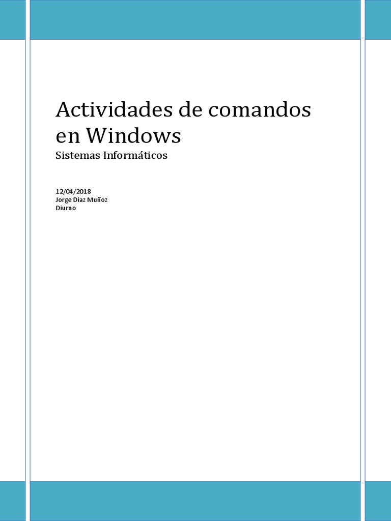 Actividades de Comandos en Windows | PDF | Archivo de computadora ...