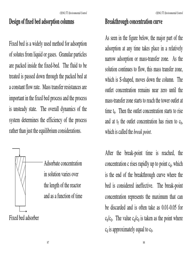 Design of Fixed Bed Adsorption Columns | PDF | Adsorption | Chemical ...