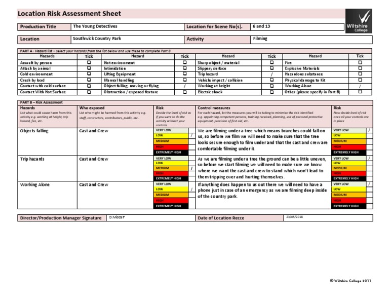 Loc Risk Assessment Sheet 11-4 | PDF | Hazards | Risk Assessment