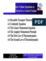 Chapter 4: Basic Equations in Integral Form For A Control Volume