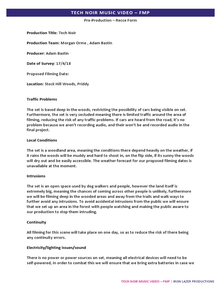 Recce Form | PDF | Transport | Nature