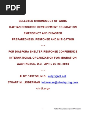 741 Hrdf Reader For Iom Conference 27 28apr 18 Emergency Management Haiti