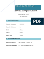 Curriculum Vitae: Flor Lucila Choque Pariona