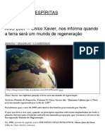 ANO 2057 - Chico Xavier, Nos Informa Quando A Terra Será Um Mundo de Regeneração