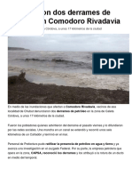NOTICIA Confirmaron Dos Derrames de Petróleo en Comodoro Rivadavia