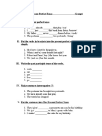 TEST-The Present Perfect Tense