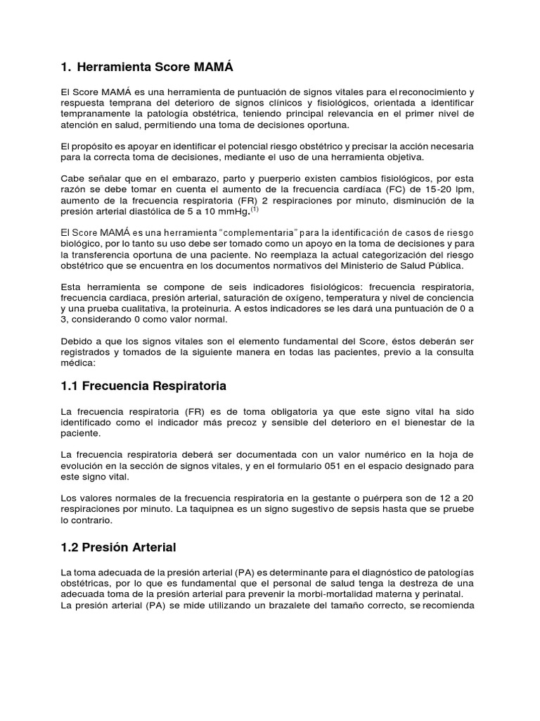 Score Mama | PDF | Presión sanguínea | Ciencias de la Salud