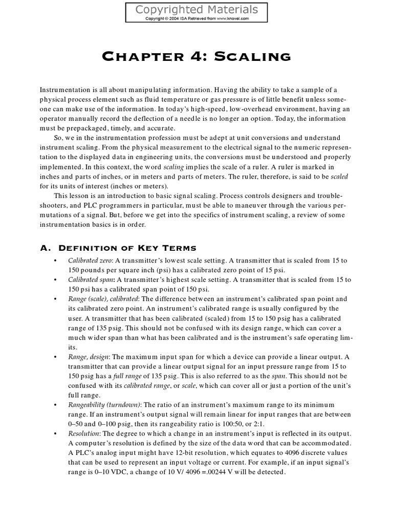 Instrumentation Scaling Basics | PDF | Programmable Logic Controller ...