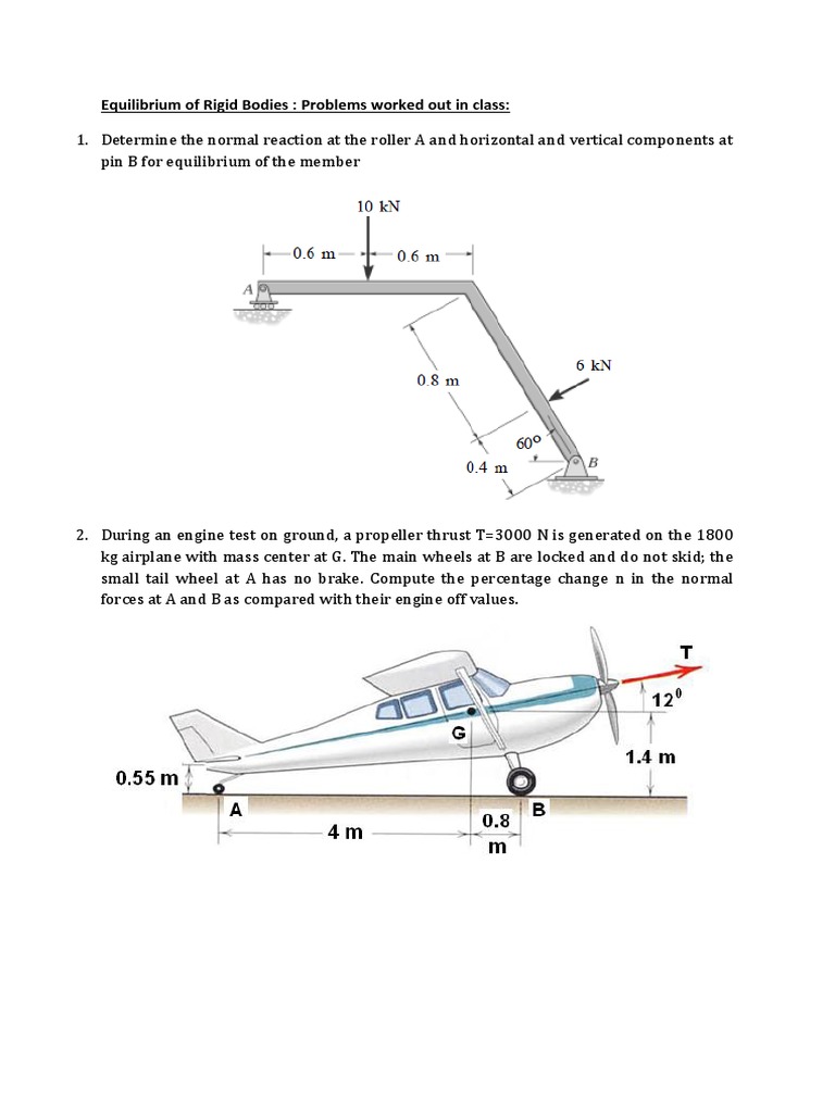 Equilibrium of Rigid Bodies