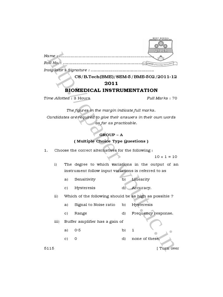 6519 2011bme 502 (5115) PDF | PDF | Heart | Electrical Engineering