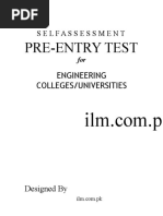 Ecat Entry Test Mcqs