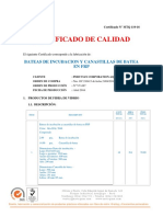 Certificado de Calidad 119-16 Bateas y Canastillos