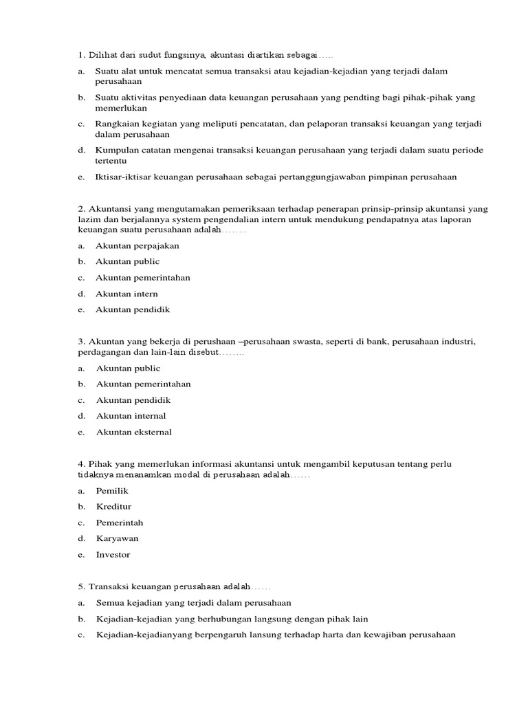 Soal Akuntansi