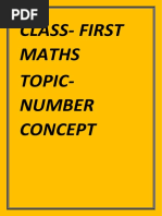 Class-First Maths Topic - Number Concept