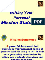 Writing Your Personal: Mission Statement