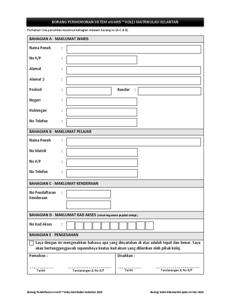Permohonan Ewaris Pdf